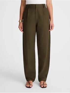 Madewell High Rise Barrel-Leg Pants in Burnished Olive sz10